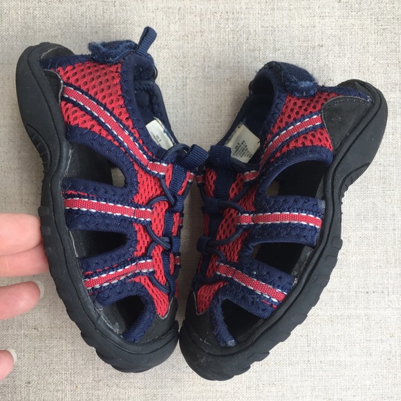 Old Navy Baby Boy US 6 Navy Blue Red Sandals - Picture 5 of 7